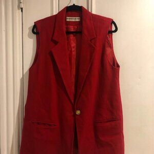Red sleeveless blazer (vintage)